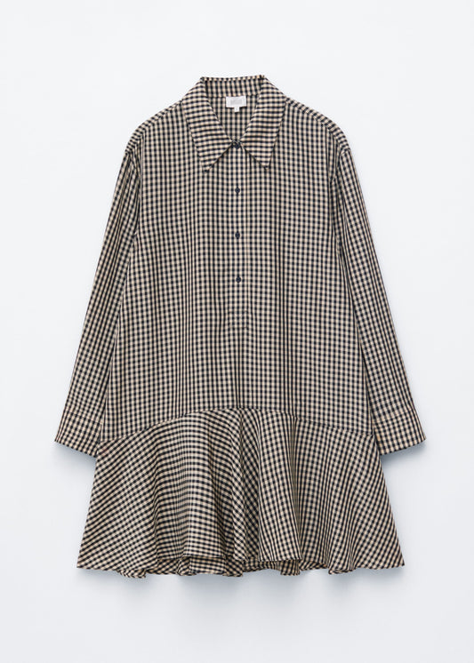 Drop-Waist Cotton Shirt Dress