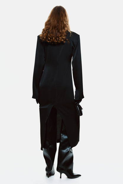 Cowl-neck satin dress