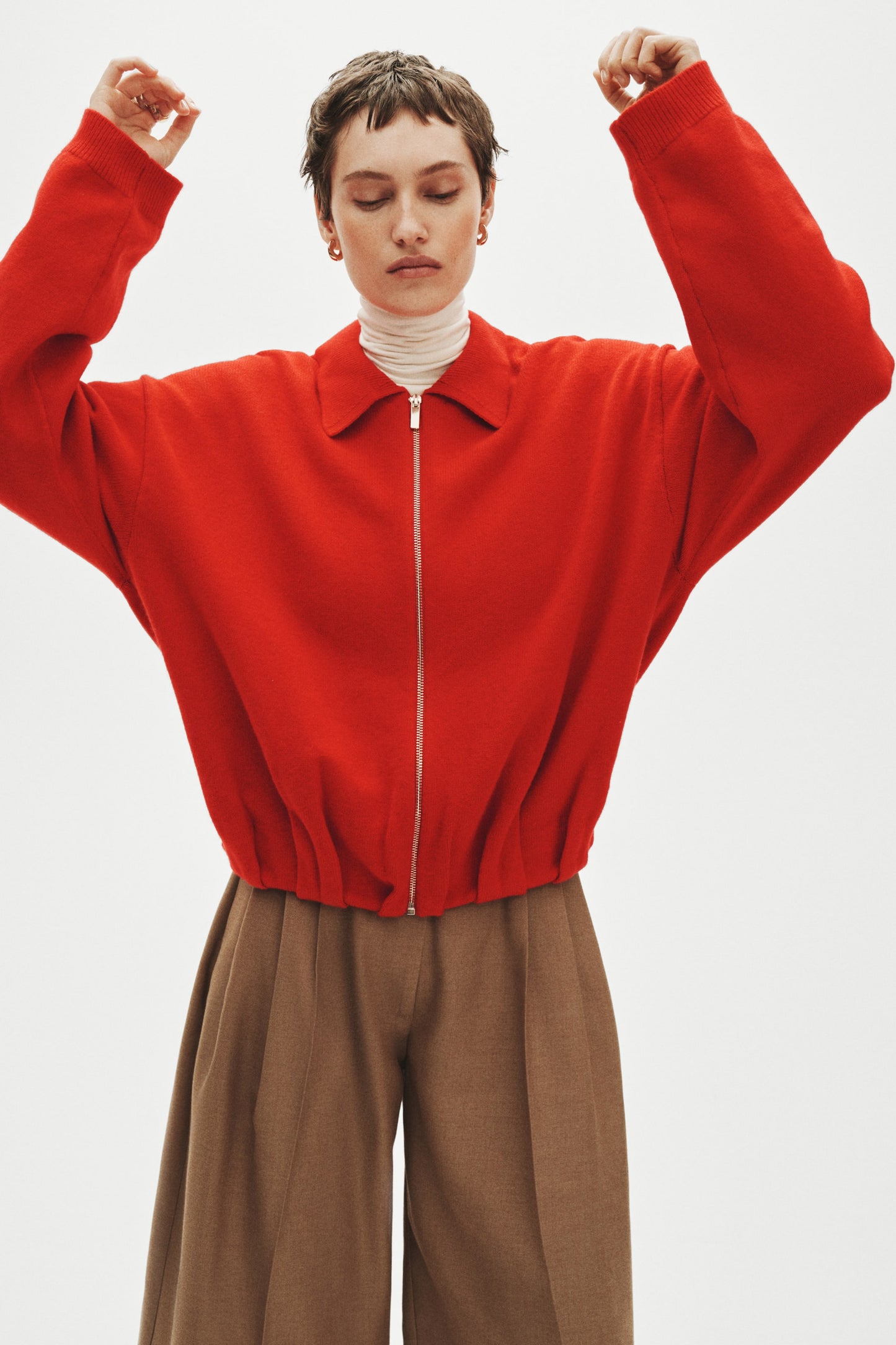 Oversized zip-through cardigan
