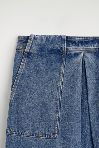 Denim A-Line Utility Skirt