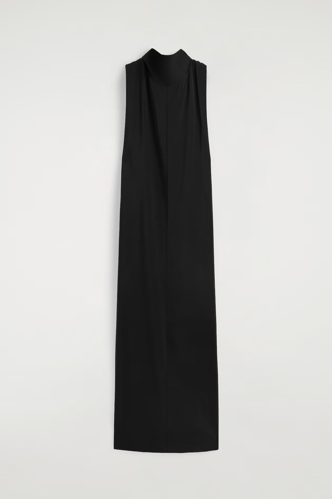 Draped tie-detail high-neck maxi dress