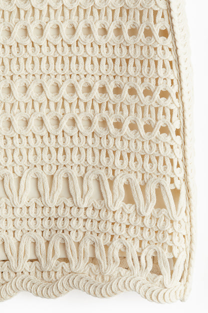 Crochet-look mini shorts