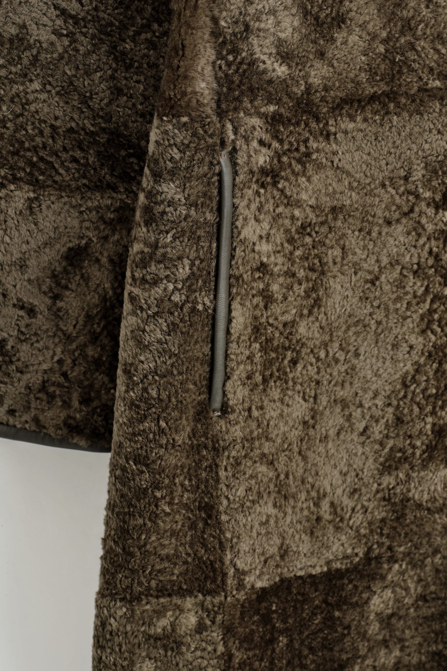 Leather-Bonded Shearling Coat