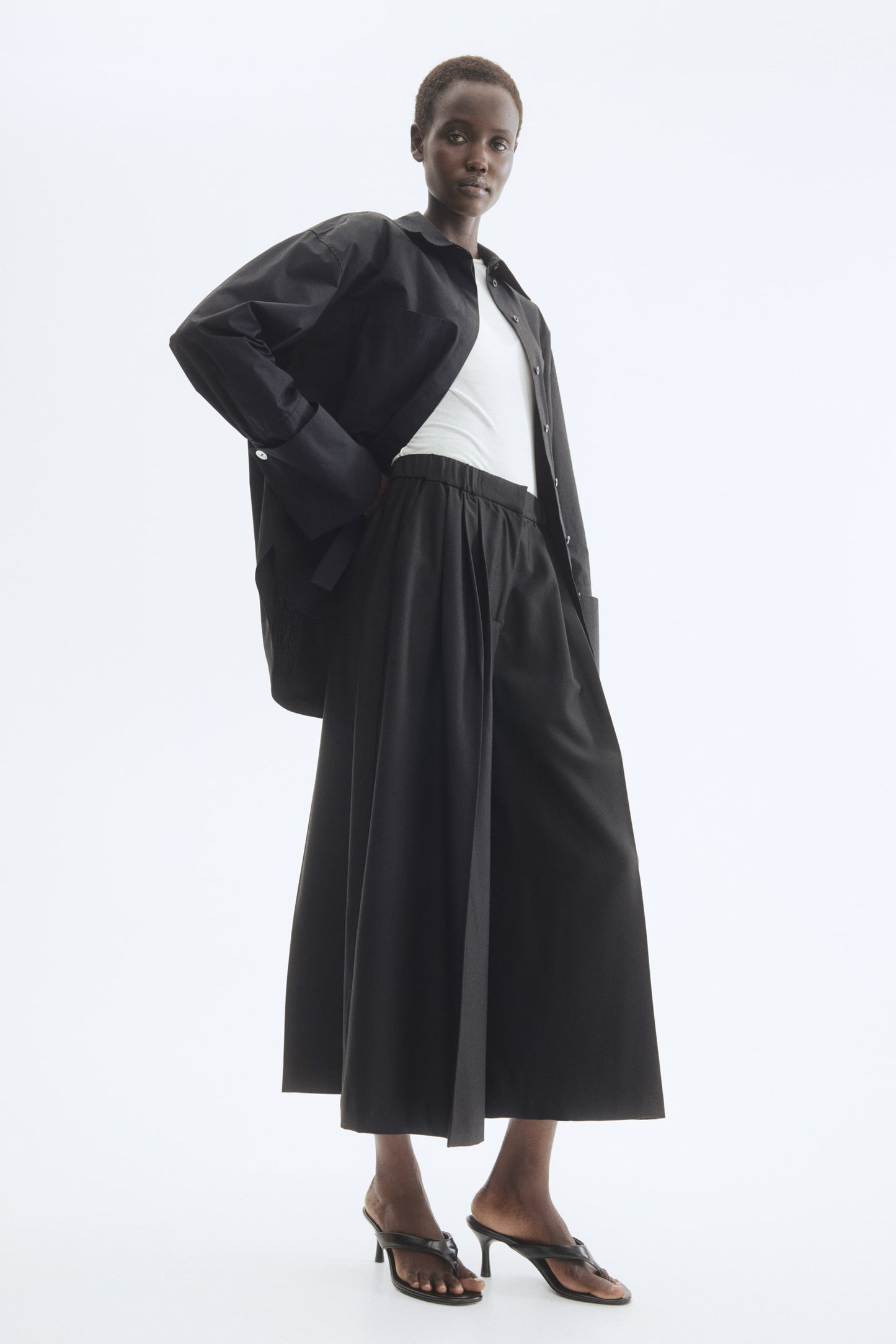 Pleat-front culottes