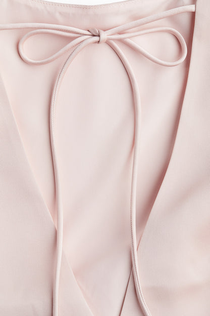 Deep-back satin dress