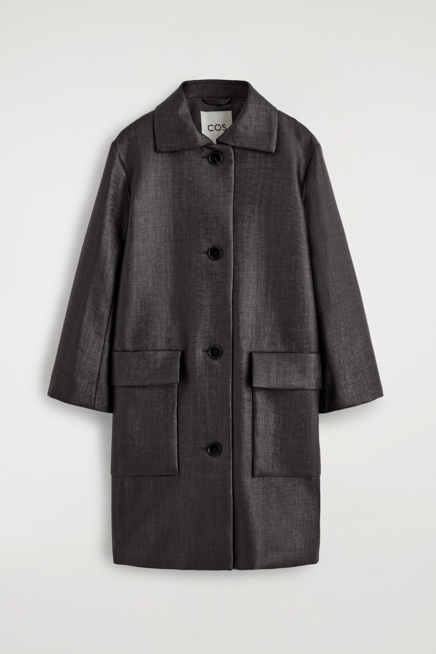 Textured Single-Breasted Coat