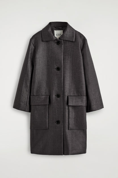 Textured Single-Breasted Coat