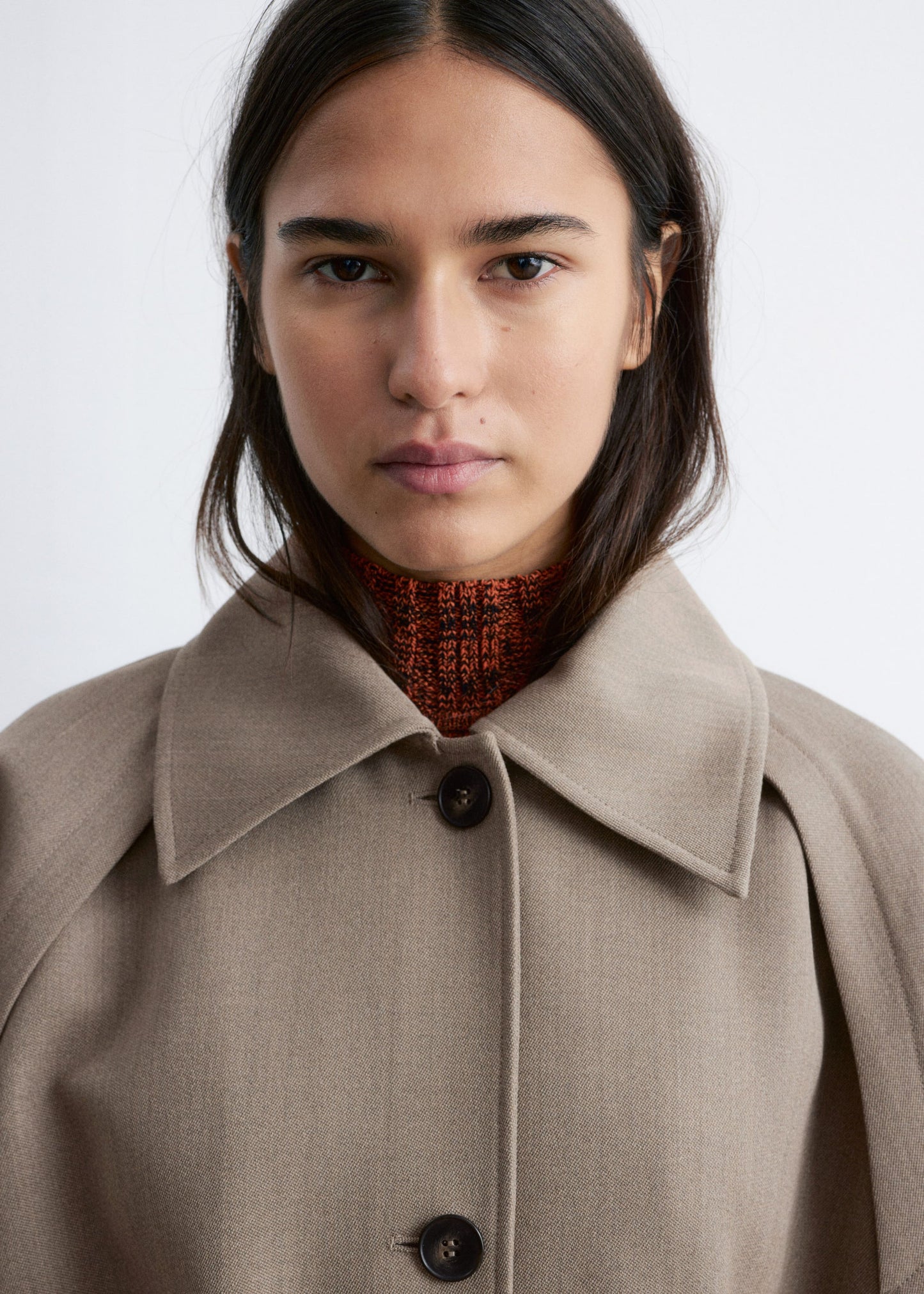 Tie-Belt Wool Trench Coat
