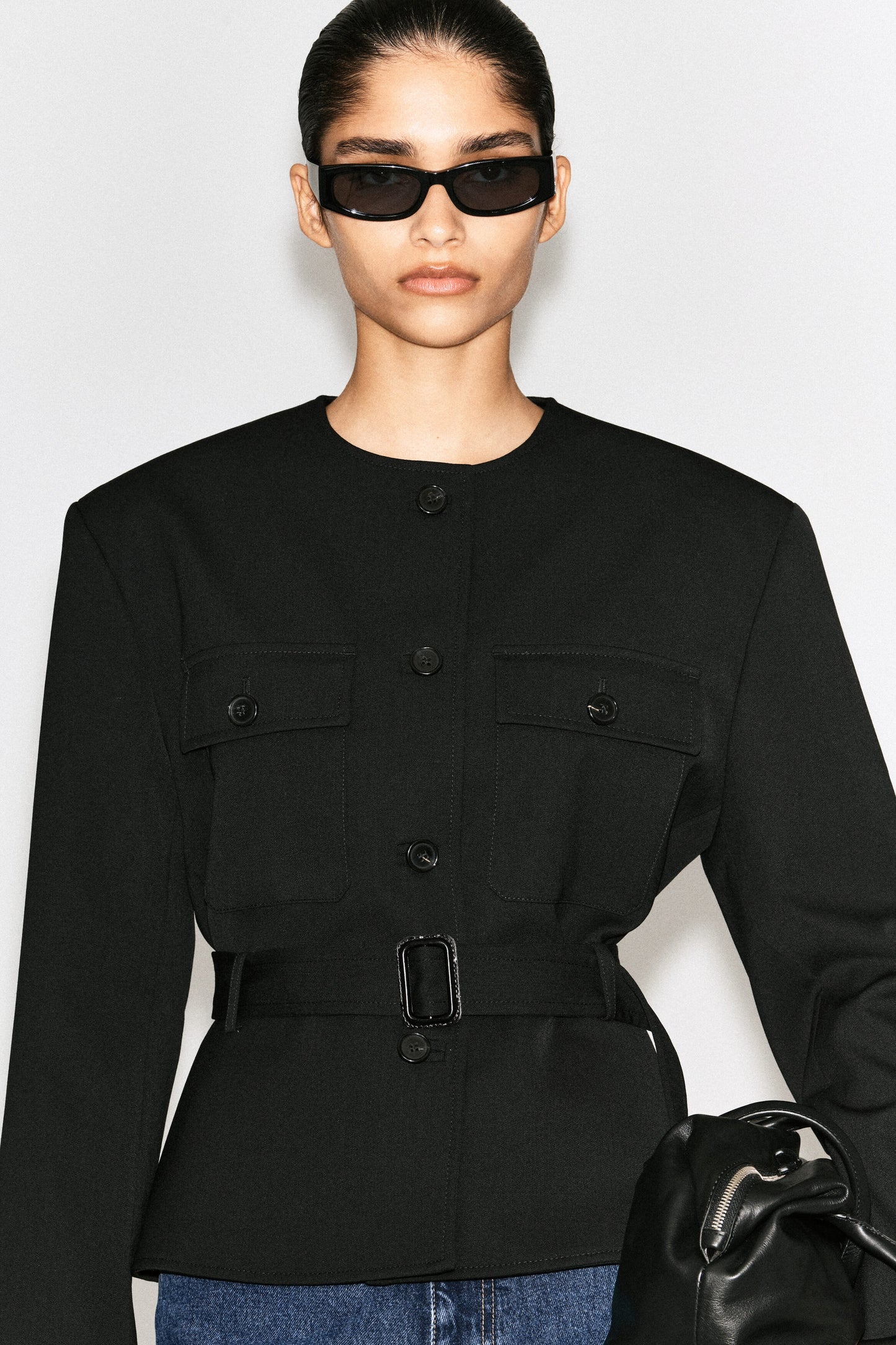 Belted Peplum Jacket