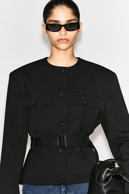Belted Peplum Jacket