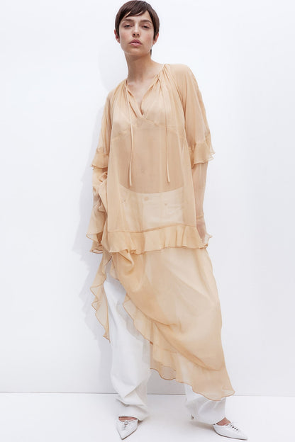 Flounced chiffon dress