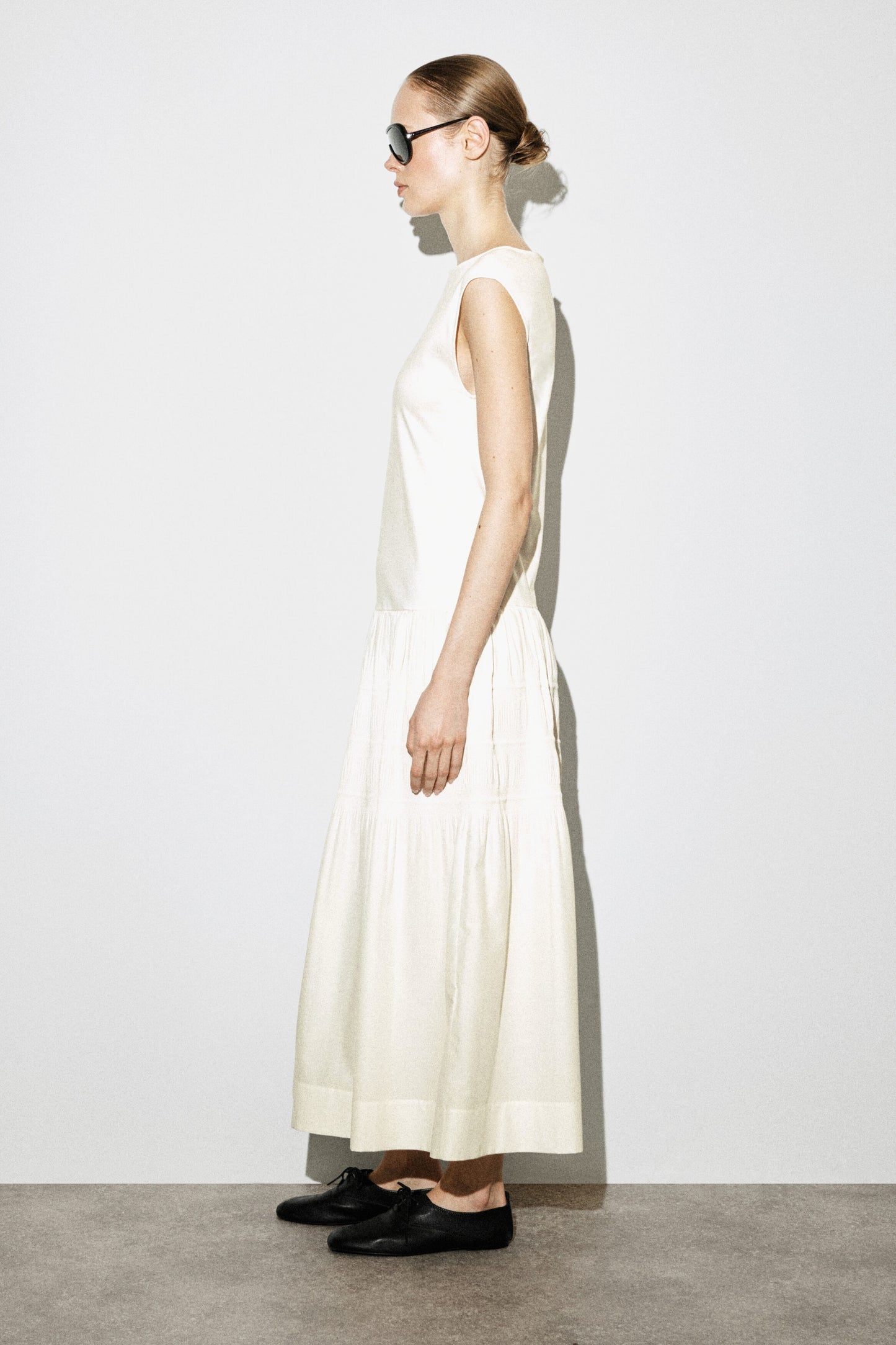 Tiered Gathered Midi Dress