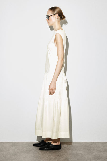 Tiered Gathered Midi Dress