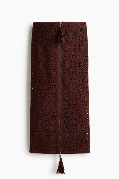 Crochet-look skirt