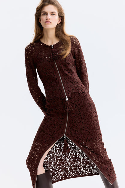 Crochet-look skirt