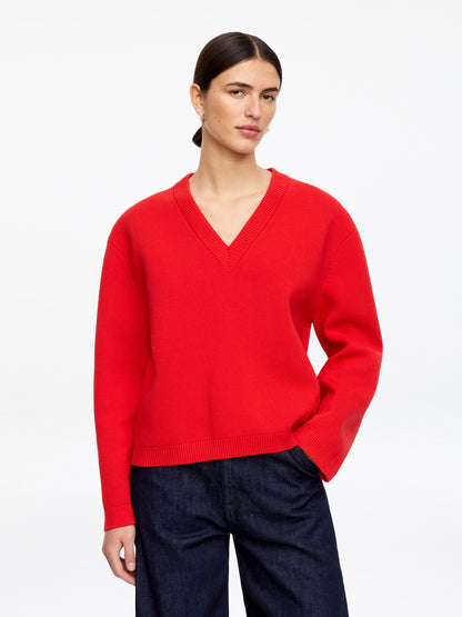 V-Neck Cotton Jumper