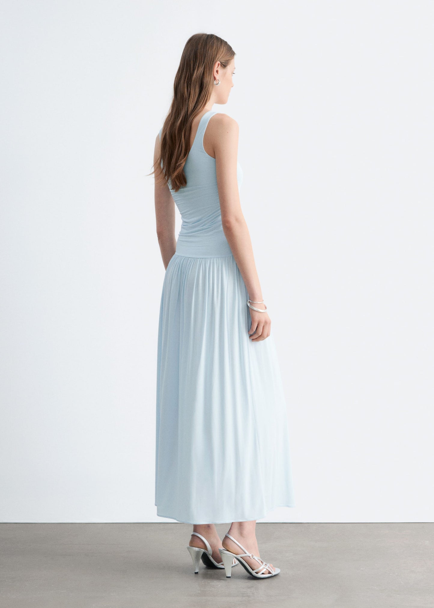 Gathered Jersey Maxi Dress