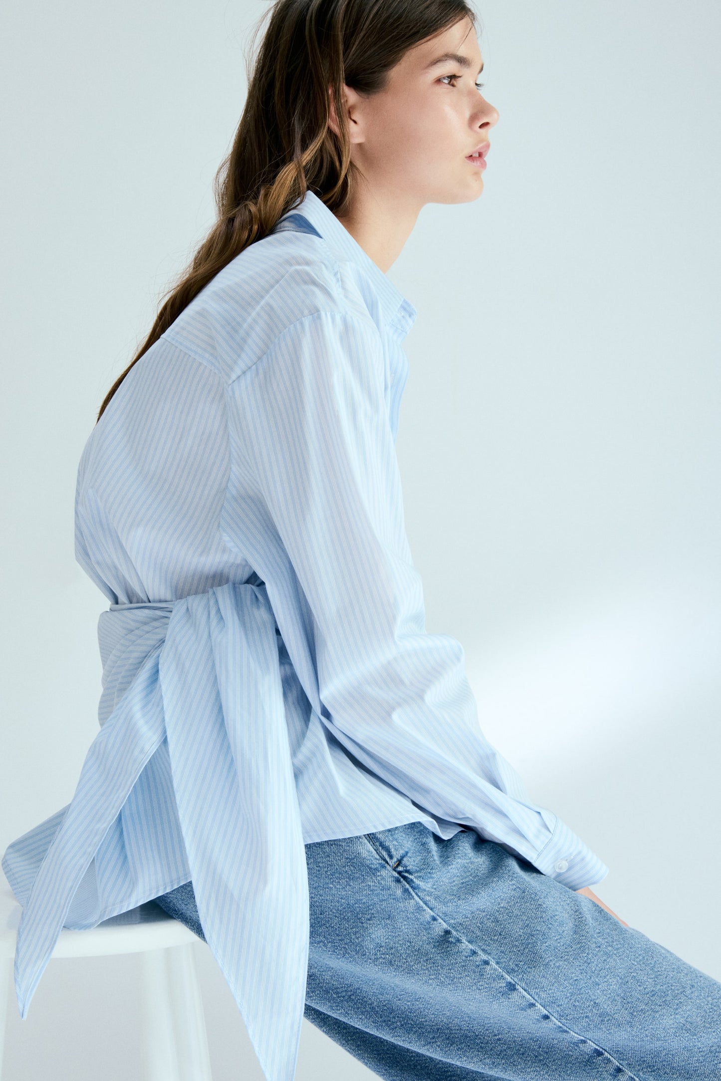 Scarf-detail shirt