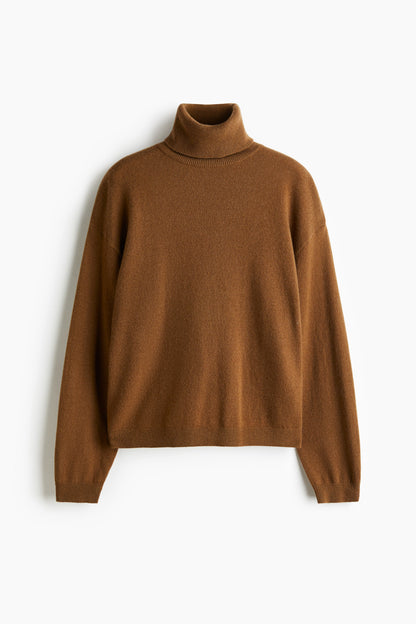 Cashmere polo-neck jumper