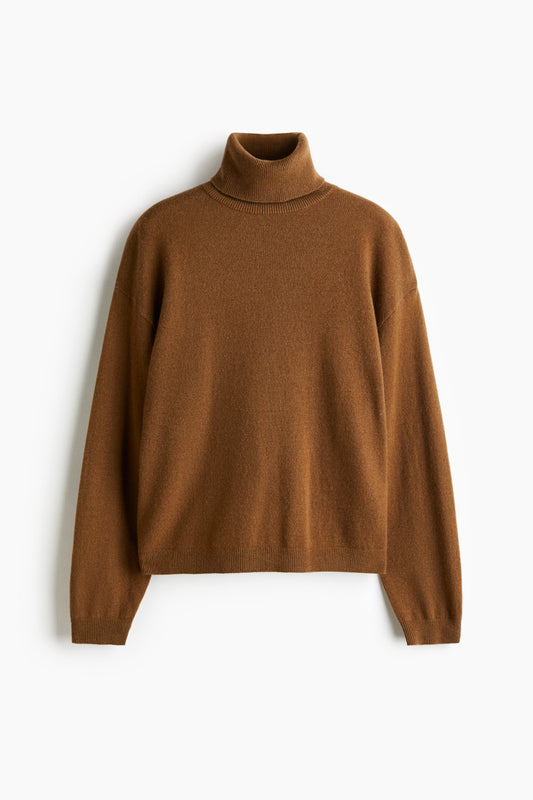 Cashmere polo-neck jumper