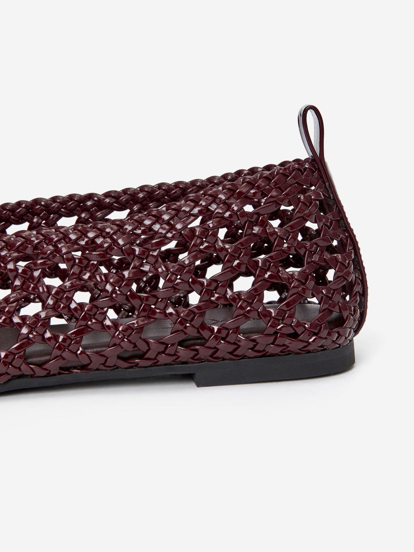 Woven Patent Leather Flats