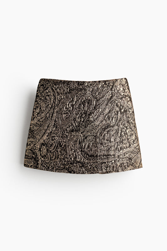 Jacquard-weave skort