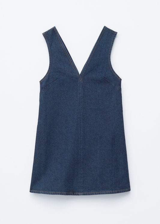 V-Neck Denim Mini Dress