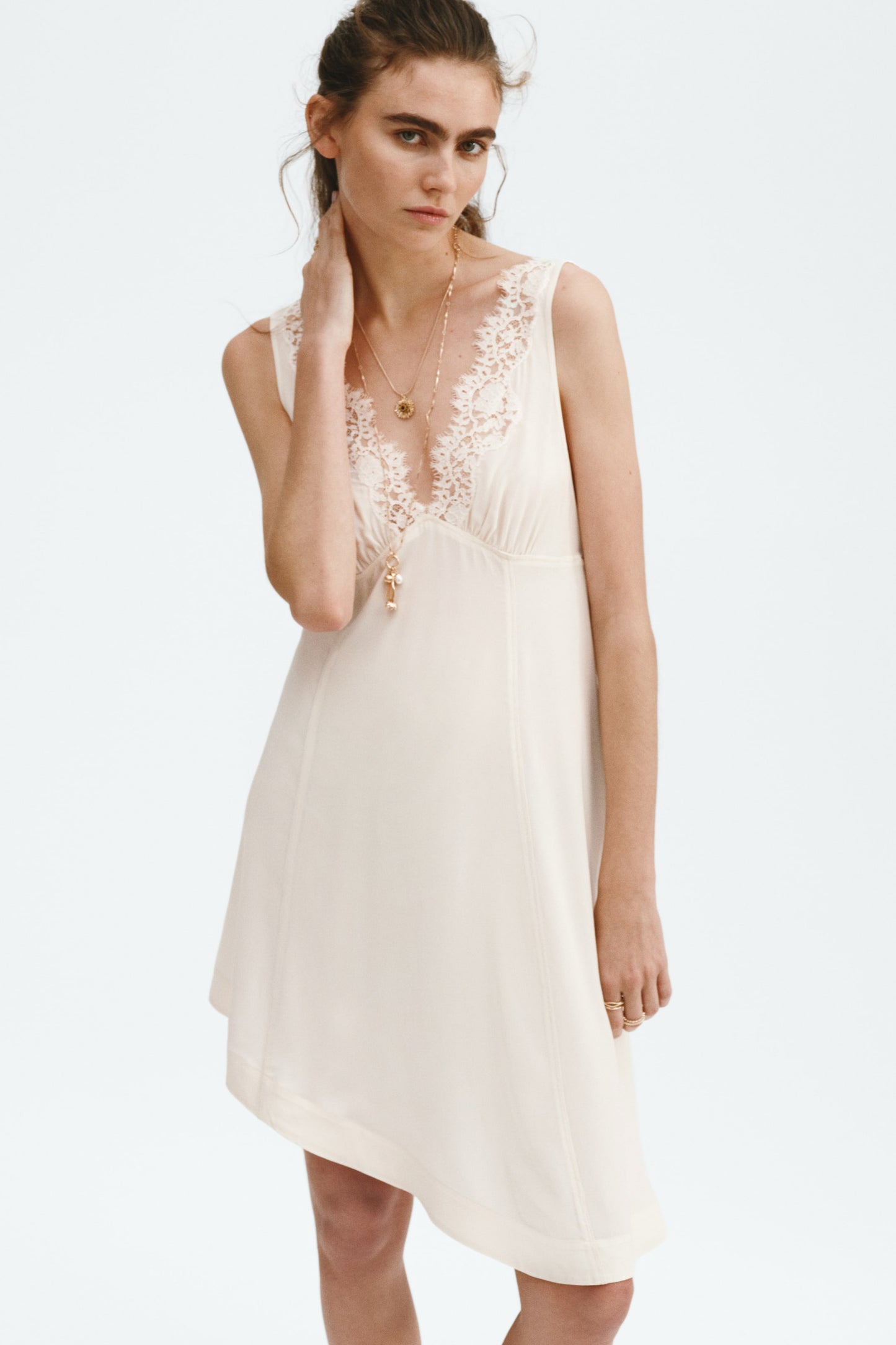 Lace-trimmed dress