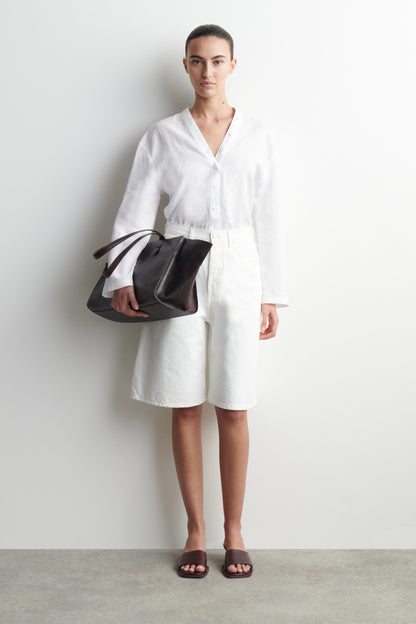 Leather Kitten-Heel Mules