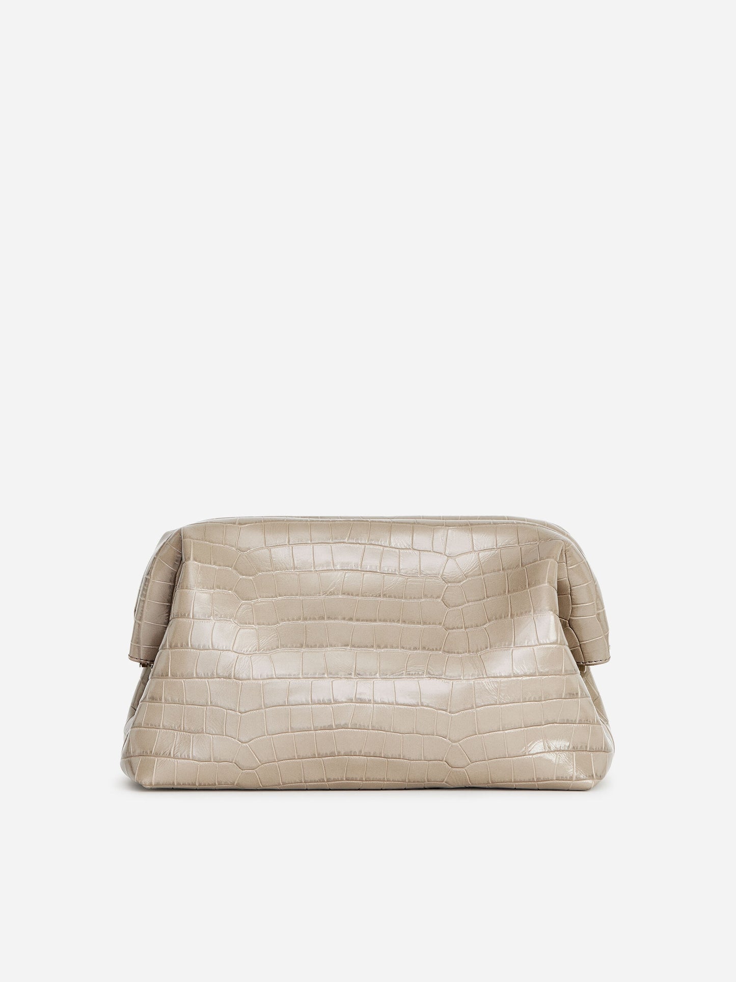 Croco-Embossed Leather Clutch