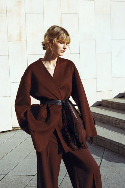 Handmade wool-blend coat