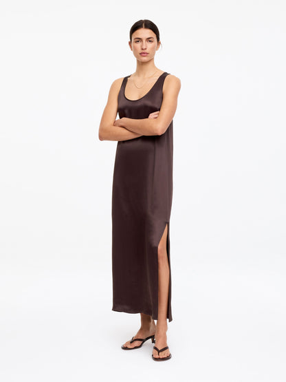 Sleeveless Satin Dress