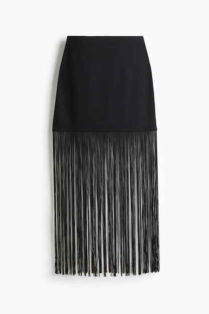 Fringe-trimmed skirt