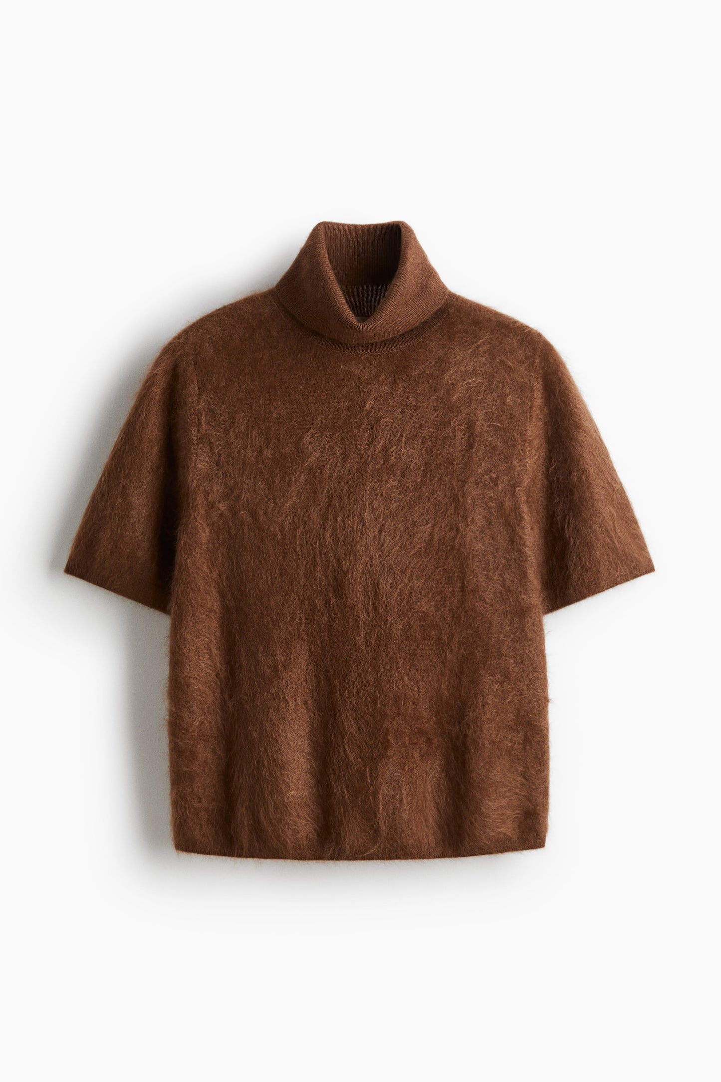 Brushed cashmere polo-neck top