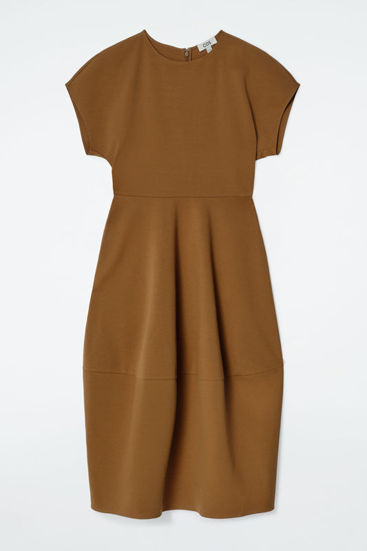 Sculpted cotton midi dress