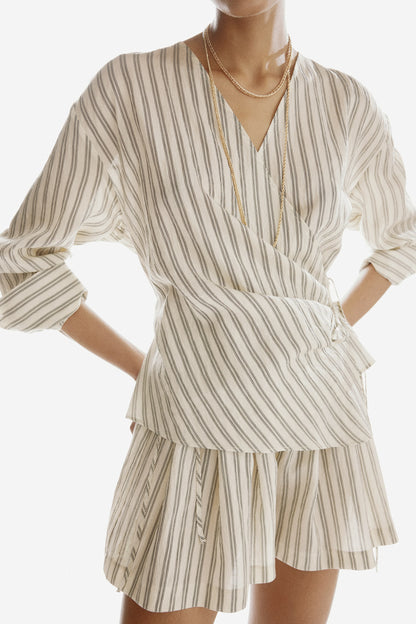 Striped Wrap shirt