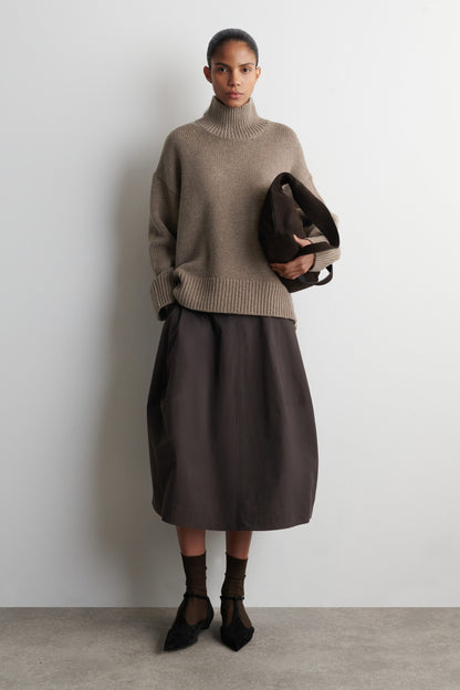 Chunky Funnel-Neck Wool Jumper