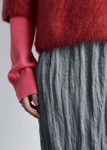 Knee-Length Crêpe Skirt