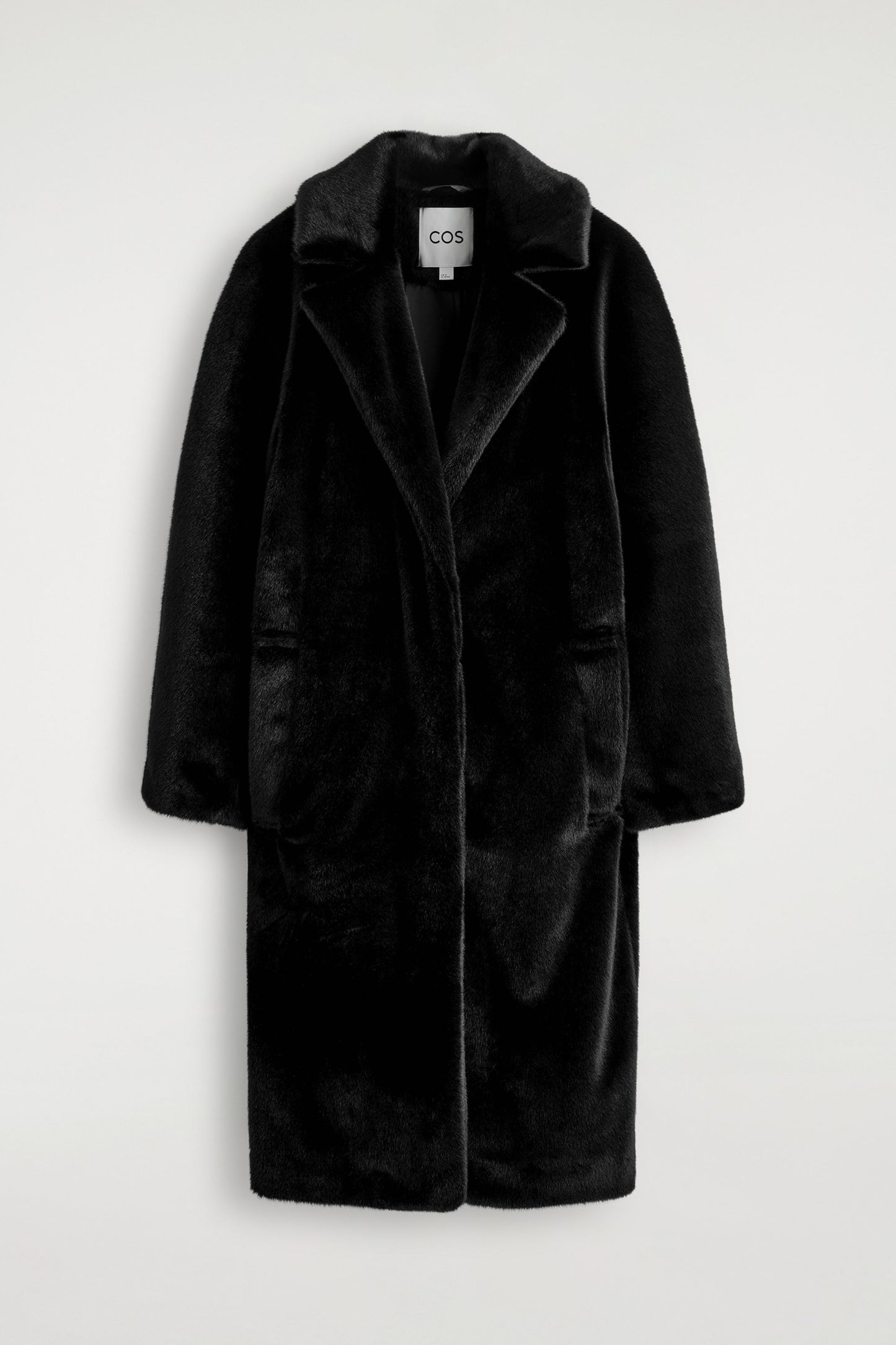 Fur-effect long coat