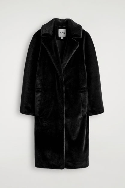 Fur-effect long coat