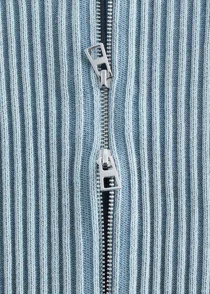 Zip-Up Turtleneck Cardigan
