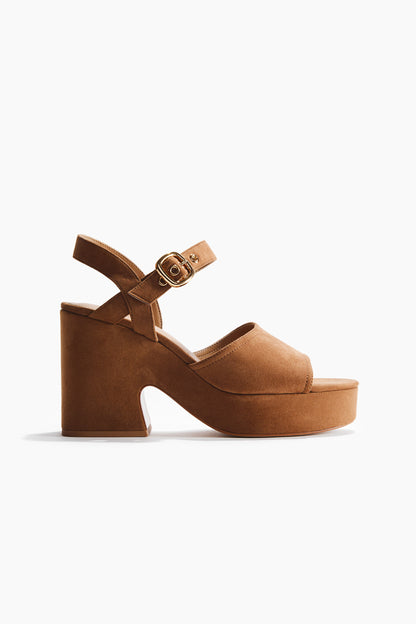 Block-heeled platform sandals