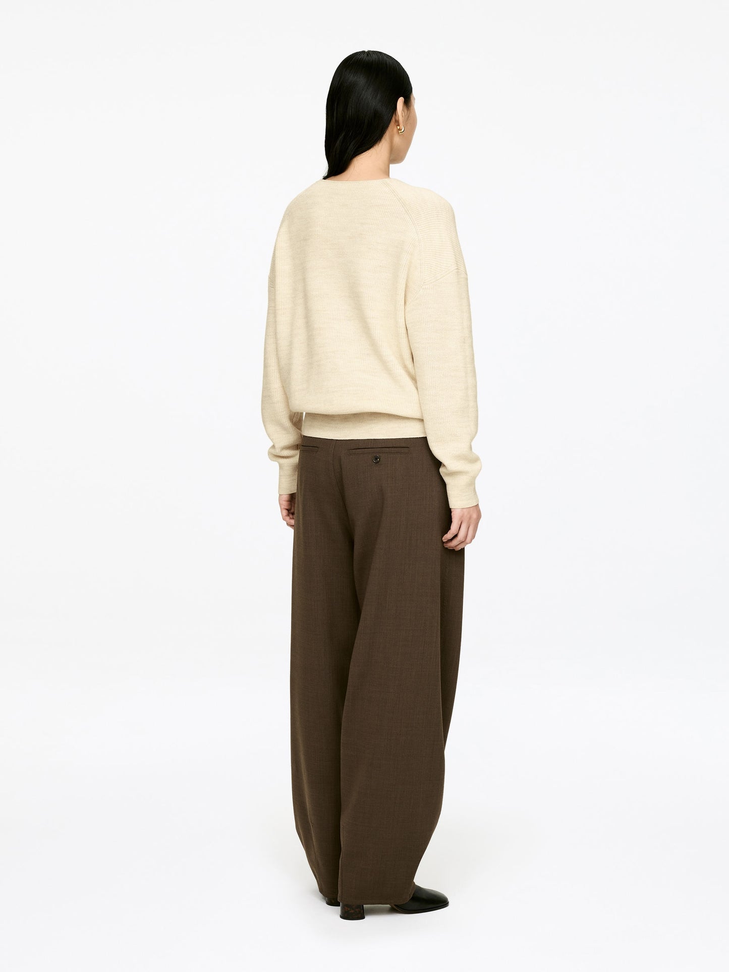 Wool-Cotton V-Neck Jumper
