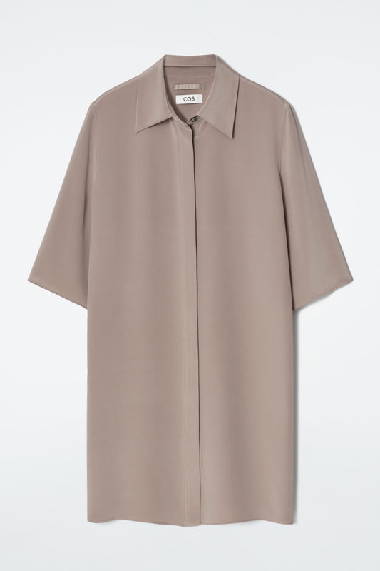 Longline silk shirt