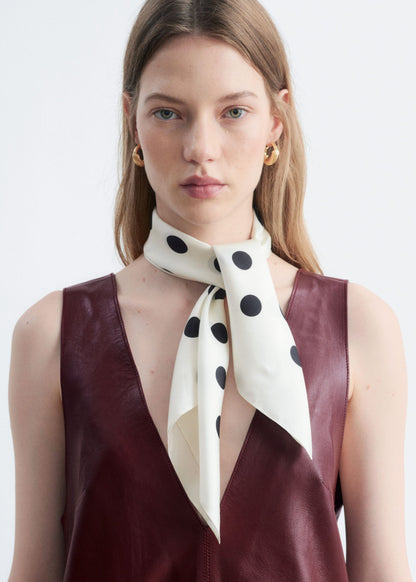 Raw-Edge Leather Dress