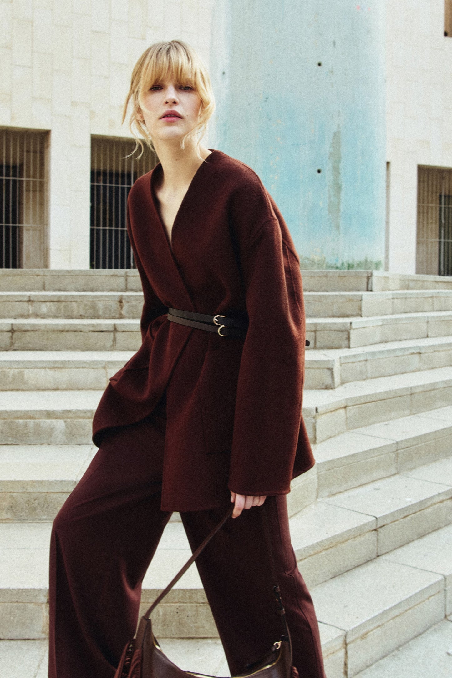 Handmade wool-blend coat