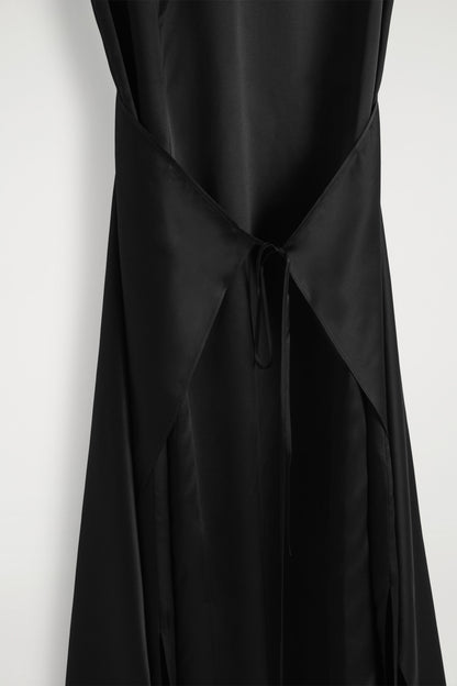 Wrap-Front Silk Maxi Dress