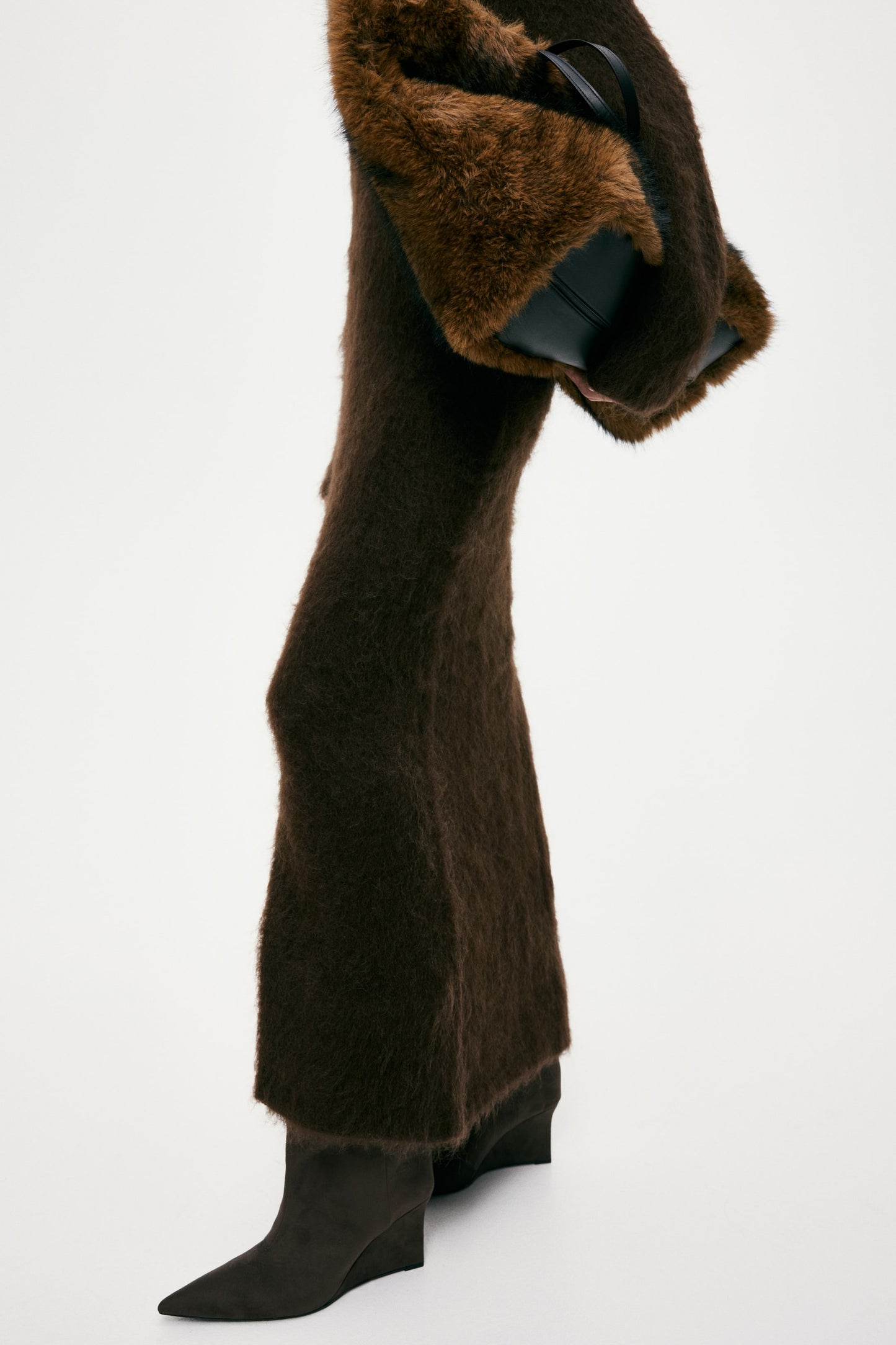 Open-back mohair-blend dress