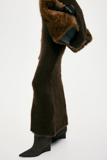 Open-back mohair-blend dress