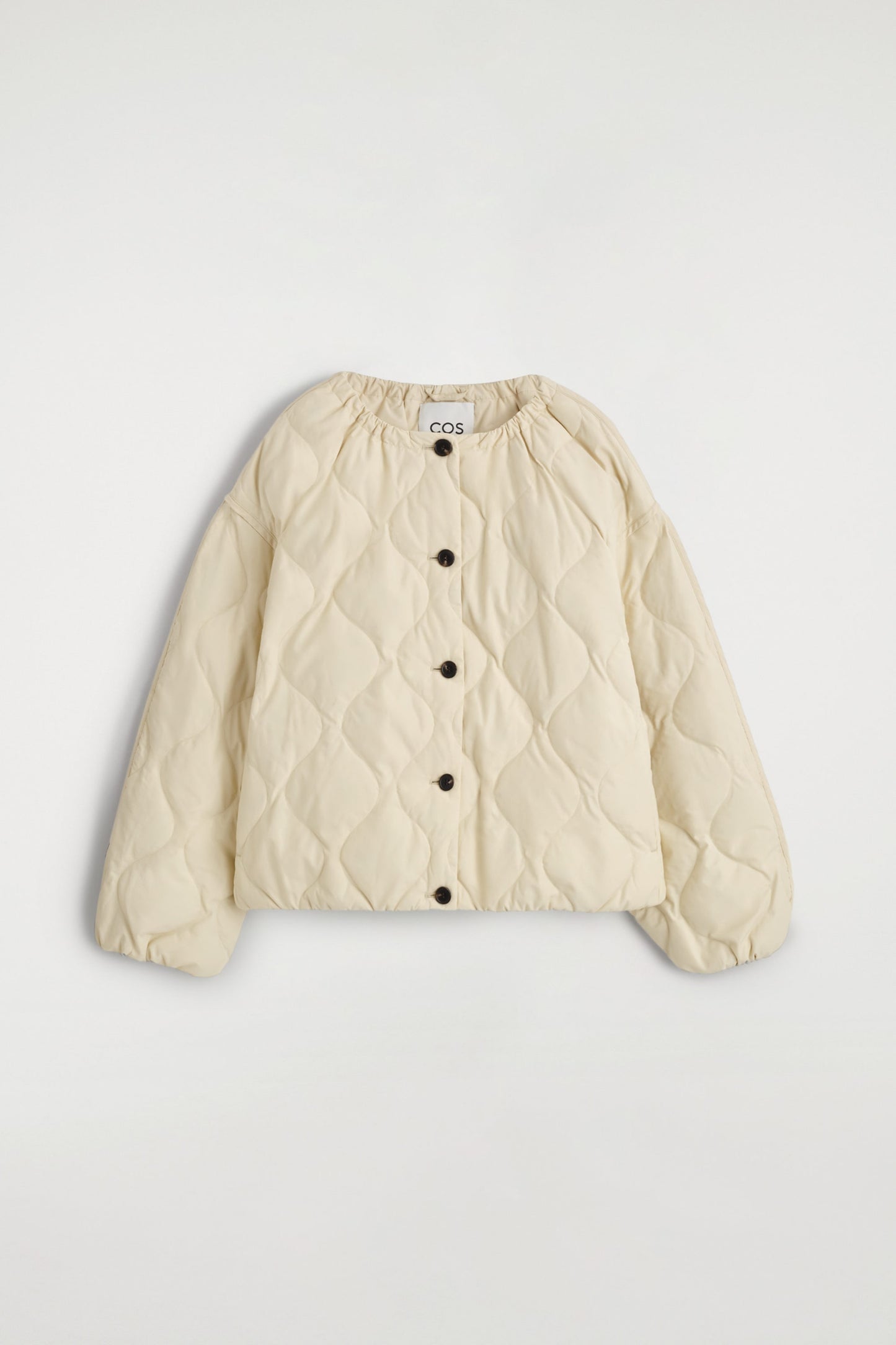 Gathered Quilted Down Jacket
